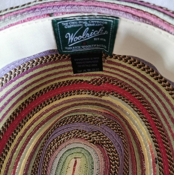 Woolrich Multi Coloured Straw Style Fedora Hat - Picture 6 of 8